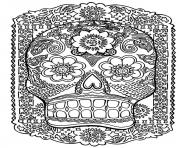 Printable adult zen anti stress skull head antistress  coloring pages